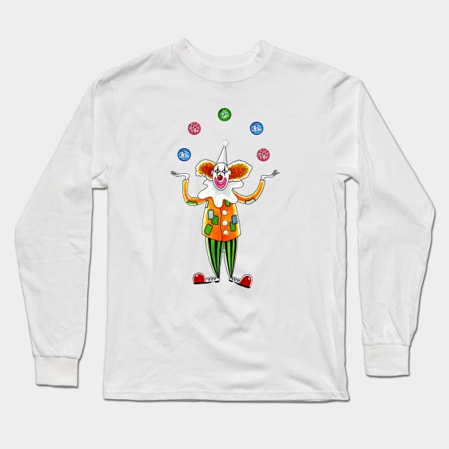 Circus Clown Long Sleeve T-Shirt by Scratch